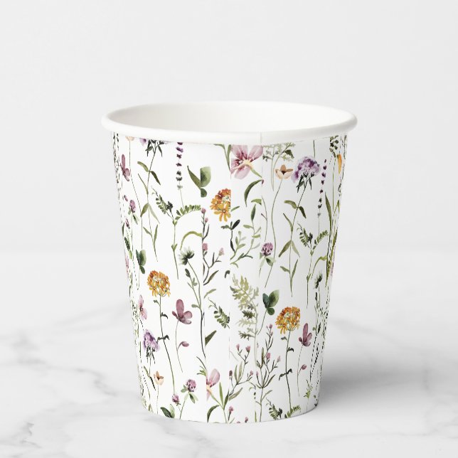Gobelets En Papier Motif de jardin fleur sauvage (Droite)