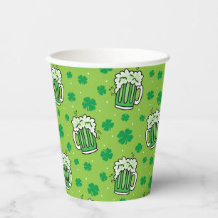 Gobelets En Papier Motif de la bière verte de la Saint Patrick