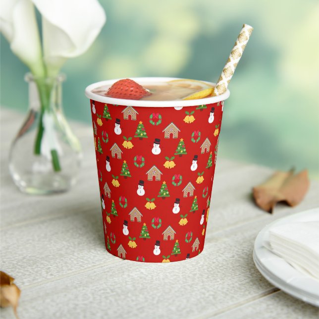 Gobelets En Papier motif de la coupe de paperNoël (Insitu)