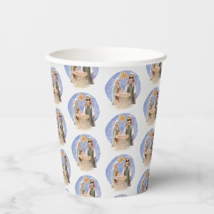 Gobelets En Papier Motif de la crèche vacances