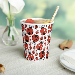 Gobelets En Papier Motif De Ladybugs, Mignons Ladybugs, Red Ladybugs
