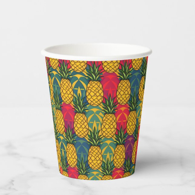 Gobelets En Papier Motif de l'ananas  (Recto)