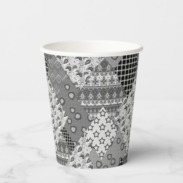 Gobelets En Papier Motif de maquette gris (Verso)