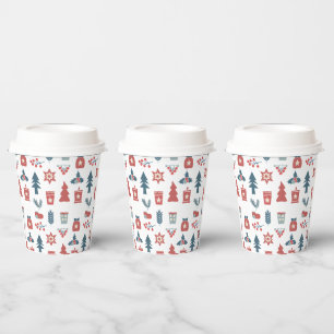 Gobelets En Papier Motif de Noël scandinave