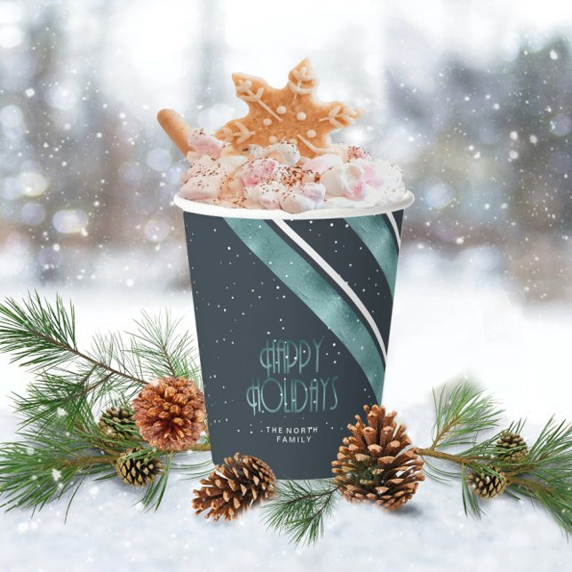 Gobelets En Papier Motif de Noël Turquoise/blanc ID862 (Créateur téléchargé)