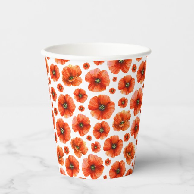 Gobelets En Papier Motif de puces d'aquarelle (Recto)