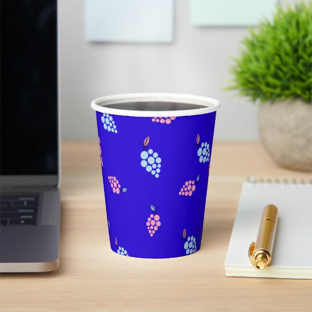 Gobelets En Papier Motif de raisins bleus tasse de papier (Insitu)