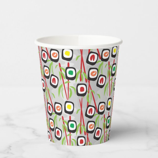 Gobelets En Papier Motif de sushi (Gauche)