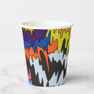 Gobelets En Papier Motif de trippage Super coloré à goutte liquide