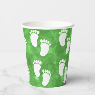 Gobelets En Papier Motif d'empreinte écologique Baby shower