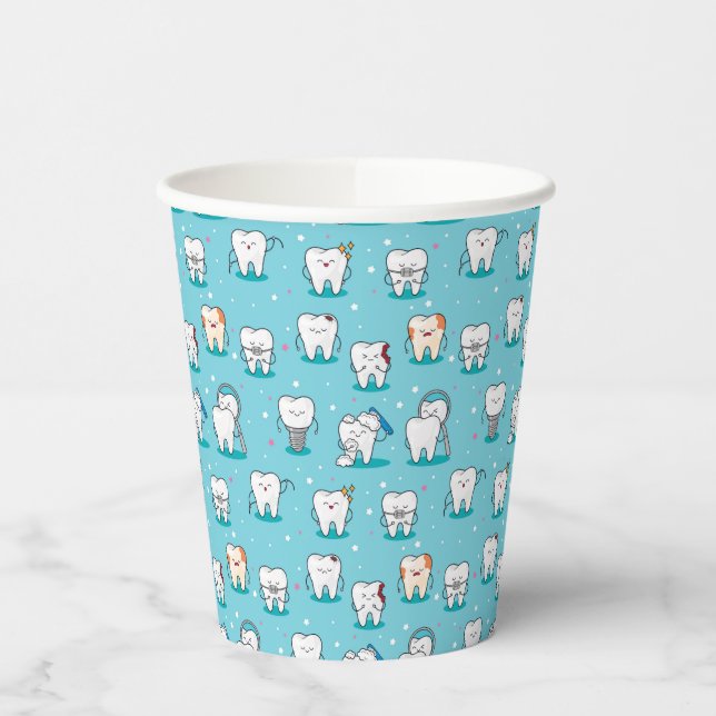 Gobelets En Papier Motif dentaire (Gauche)