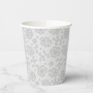 Gobelets En Papier Motif dentelle, fleur vintage 1