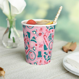 Gobelets En Papier Motif d'icône encadrée Elf Holiday