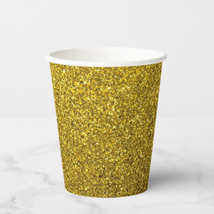 Gobelets En Papier Motif d'image Parties scintillant or