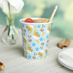 Gobelets En Papier Motif D'Ours, Mignonnes Ours, Nounours, Étoiles