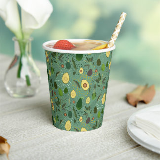 Gobelets En Papier Motif du parti Avocado