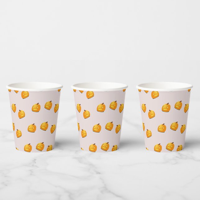 Gobelets En Papier Motif en chef citrouille orange (Multi)
