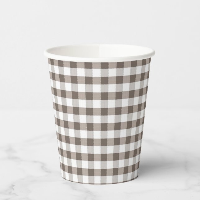 Gobelets En Papier Motif en tissu de table Brown (Gauche)