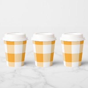 Gobelets En Papier Motif En vichy jaune