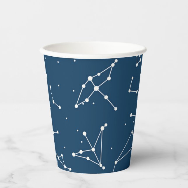 Gobelets En Papier Motif étoile Constellation (Recto)