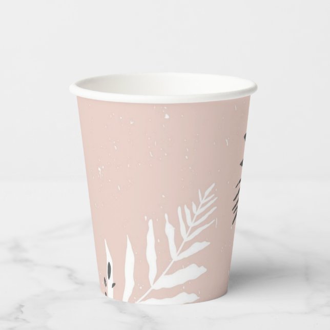 Gobelets En Papier motif feuille (Recto)
