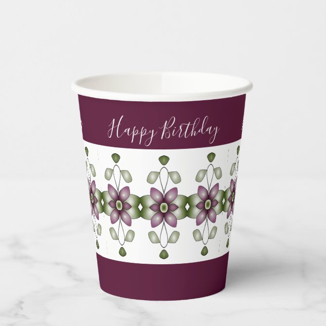 Gobelets En Papier Motif Floral Accentué (Gauche)