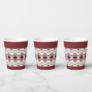 Gobelets En Papier Motif Floral Accentué