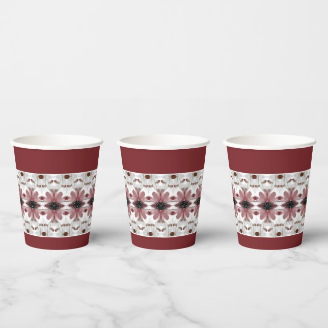 Gobelets En Papier Motif Floral Accentué (Multi)