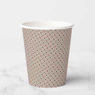 Gobelets En Papier Motif floral rose et vert