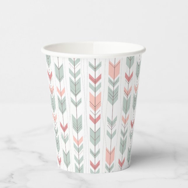 Gobelets En Papier Motif géométrique de style rétro (Gauche)