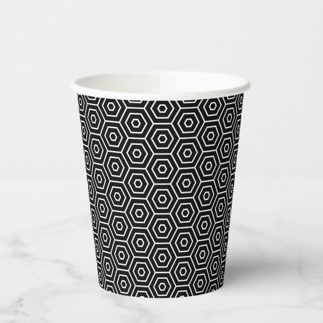 Gobelets En Papier Motif géométrique de texture hexagonale (Gauche)