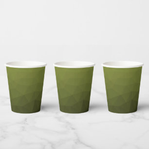 Gobelets En Papier Motif géométrique du maillage vert de l'Armée