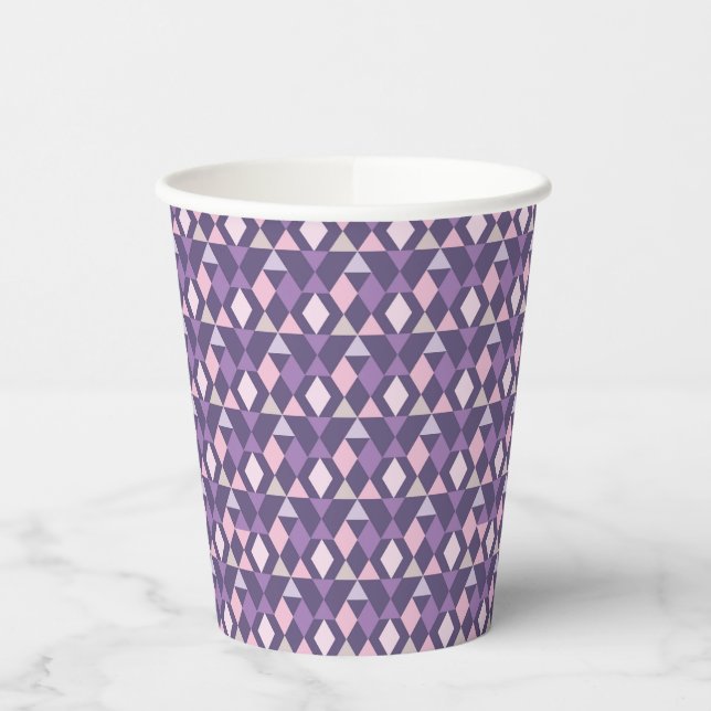 Gobelets En Papier Motif géométrique violet arabe (Gauche)
