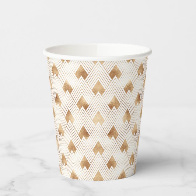 Gobelets En Papier Motif Gold Art déco (Gauche)