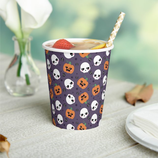 Gobelets En Papier Motif Kawaii Halloween (Insitu)