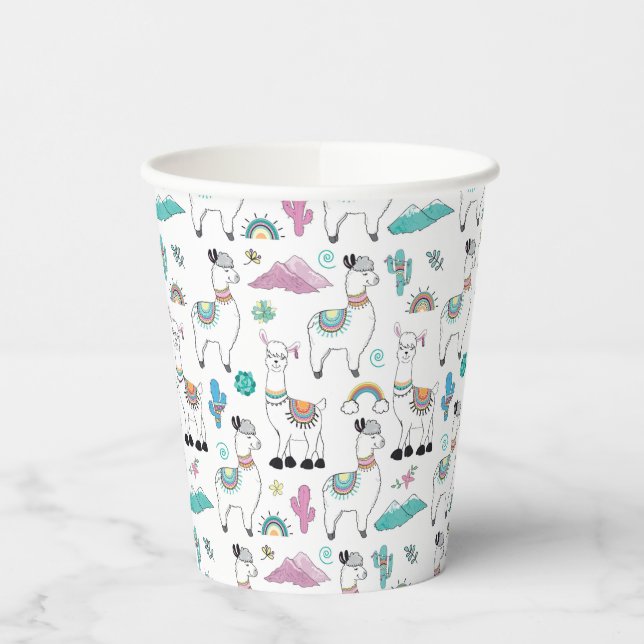 Gobelets En Papier Motif Llama Cartoon mignon (Gauche)