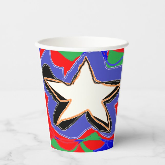 Gobelets En Papier motif moderne de l'art Abstrait (Recto)