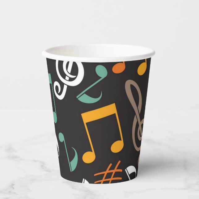 Gobelets En Papier Motif musical (Recto)