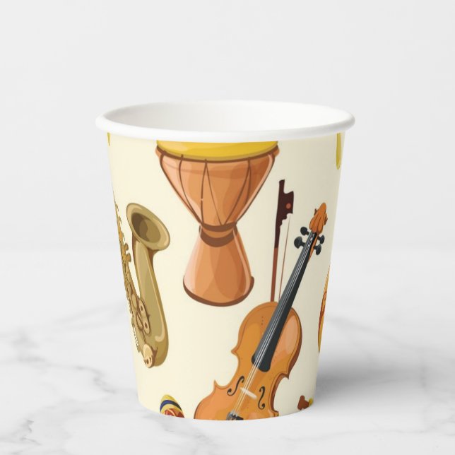 Gobelets En Papier Motif musical (Recto)