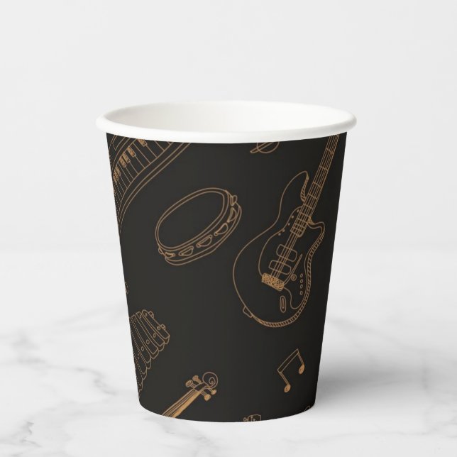 Gobelets En Papier Motif musical (Recto)