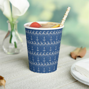Gobelets En Papier Motif Nautique Knit