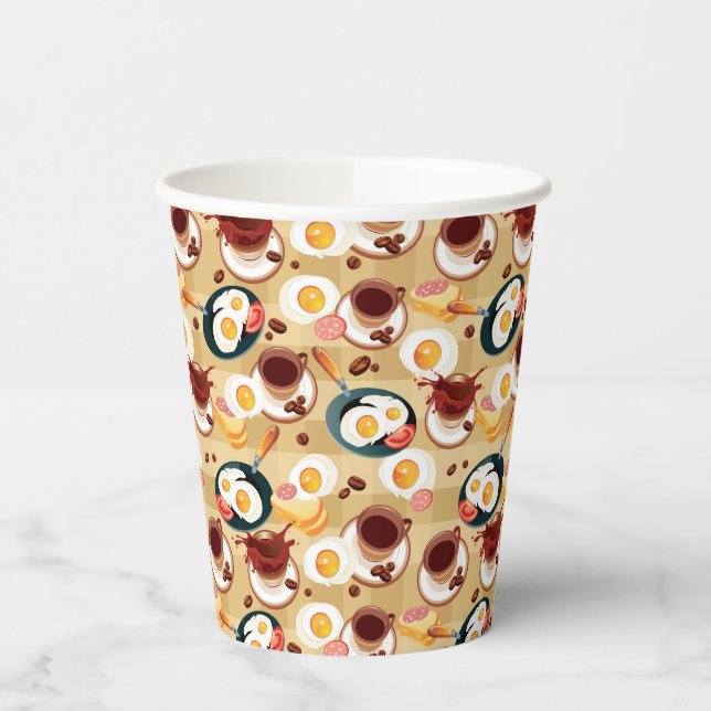 Gobelets En Papier Motif petit-déjeuner 3 (Gauche)