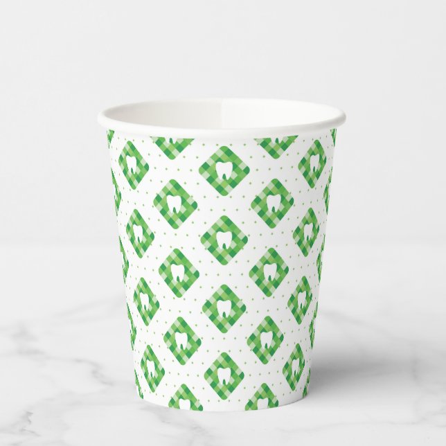 Gobelets En Papier Motif pour dents vert (Gauche)