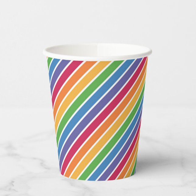 Gobelets En Papier Motif Rainbow Stripes (Gauche)