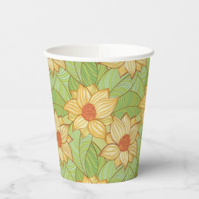 Gobelets En Papier Motif Retro Magnolia (Gauche)