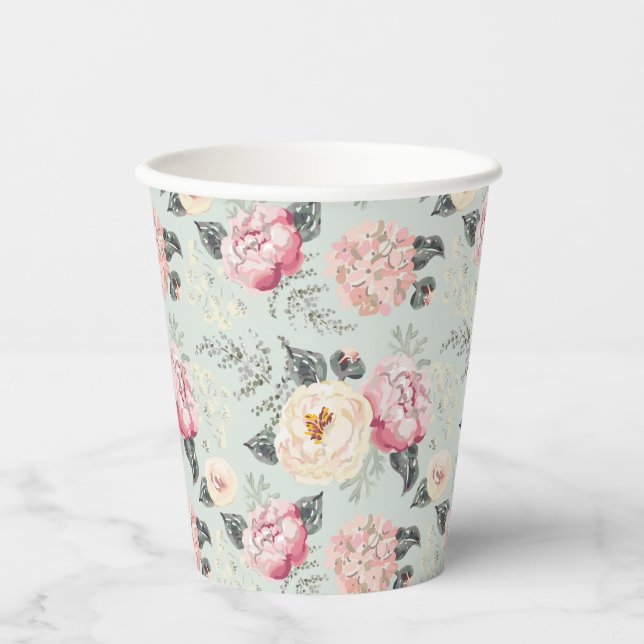 Gobelets En Papier Motif rose Rose Garden (Recto)