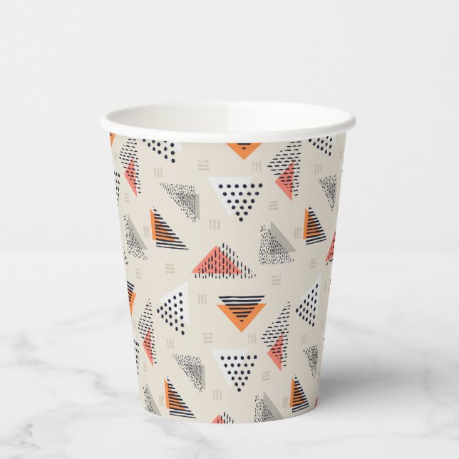 Gobelets En Papier Motif triangle géométrique (Gauche)