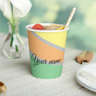 Gobelets En Papier Motif triangles coloré des années 1970 | Obtention