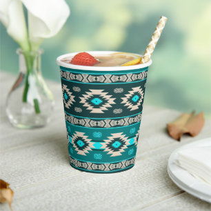 Gobelets En Papier Motif tribal ethnique du sud-ouest.