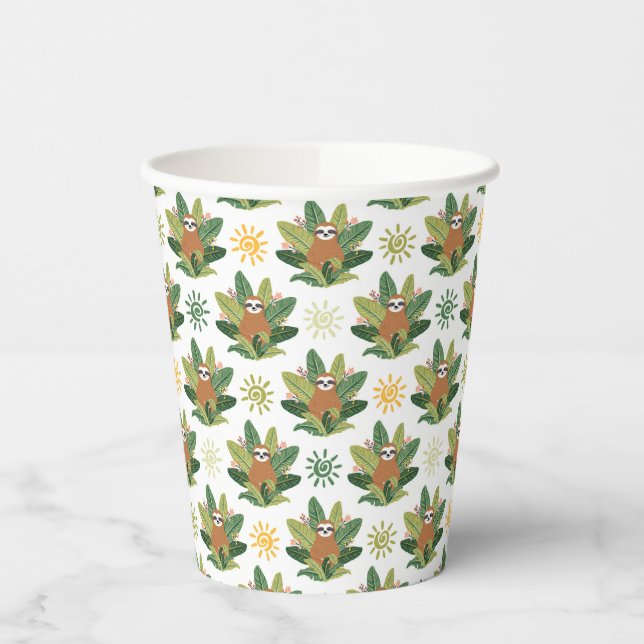 Gobelets En Papier Motif Tropical Sloth (Gauche)